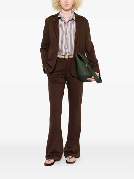 Paltoane Fabiana Filippi MILANO STITCH SINGLE BREASTED JACKET,FILO DIAMANTE PINS Brown Femei (BM 18646563) 2