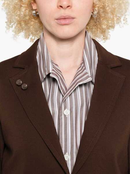 Paltoane Fabiana Filippi MILANO STITCH SINGLE BREASTED JACKET,FILO DIAMANTE PINS Brown Femei (BM 18646563) 5