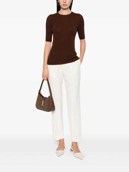 Pantaloni Fabiana Filippi TECNO TAILORING REGULAR FIT TROUSERS White Femei (BM 18646629) 2