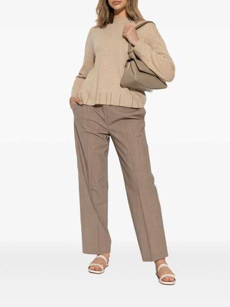 Pulovere Fabiana Filippi PLATINUM CREW NECK SWEATER WITH FILO DIAMANTE Beige Femei (BM 18646638) 2