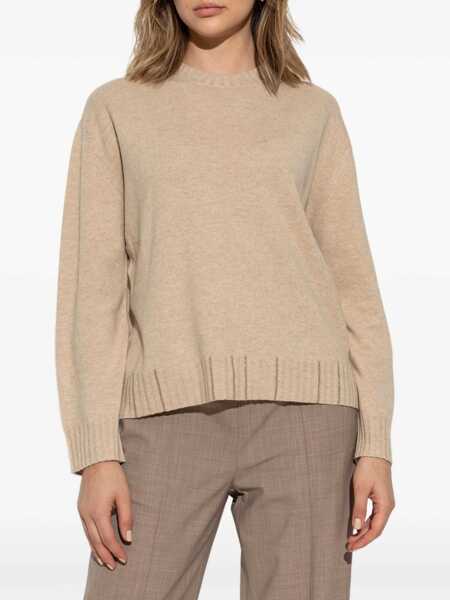 Pulovere Fabiana Filippi PLATINUM CREW NECK SWEATER WITH FILO DIAMANTE Beige Femei (BM 18646638) 3