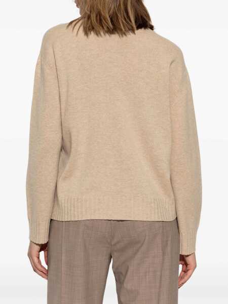 Pulovere Fabiana Filippi PLATINUM CREW NECK SWEATER WITH FILO DIAMANTE Beige Femei (BM 18646638) 4