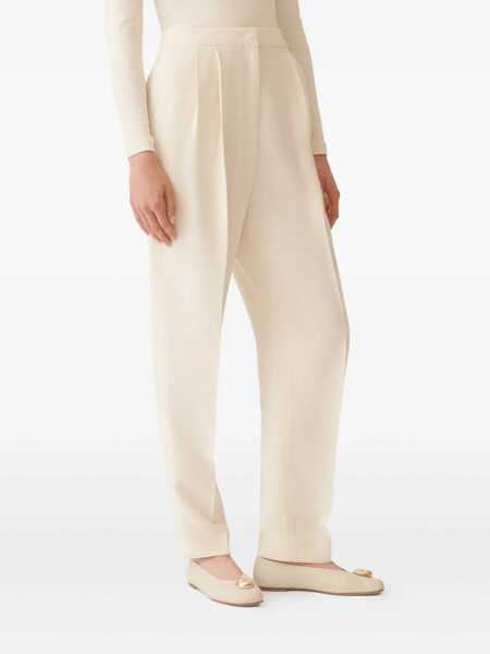 Pantaloni Fabiana Filippi CADY PLEATED TROUSERS White Femei (BM 18646650) 3