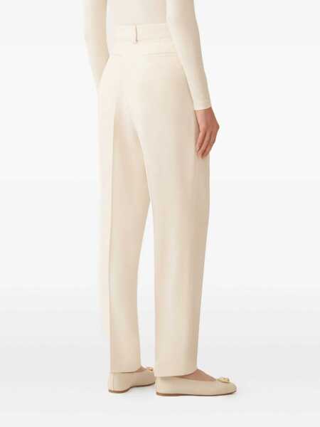 Pantaloni Fabiana Filippi CADY PLEATED TROUSERS White Femei (BM 18646650) 4