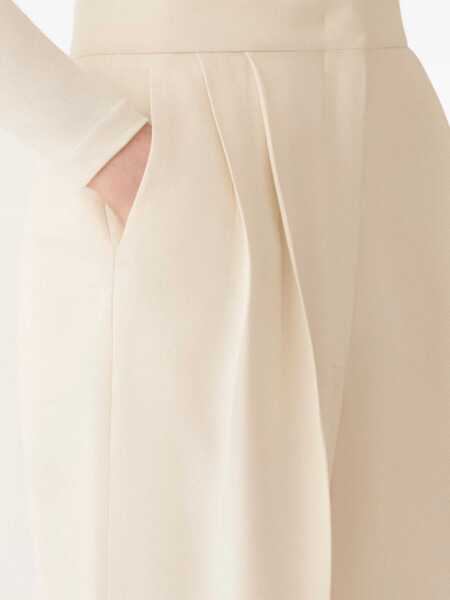 Pantaloni Fabiana Filippi CADY PLEATED TROUSERS White Femei (BM 18646650) 5