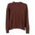 Fabiana Filippi PLATINUM CREW NECK SWEATER WITH FILO DIAMANTE Brown