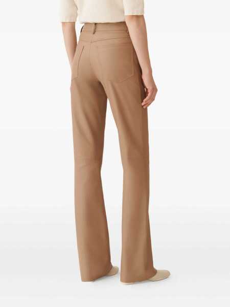 Pantaloni Fabiana Filippi SOFT LAMBSKIN BOOTCUT TROUSERS Brown Femei (BM 18646659) 4