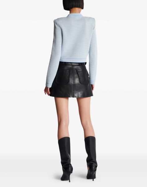 Cardigane Balmain Embossed knit Cardigan BLEU/BLANC Femei (BM 18646792) 4