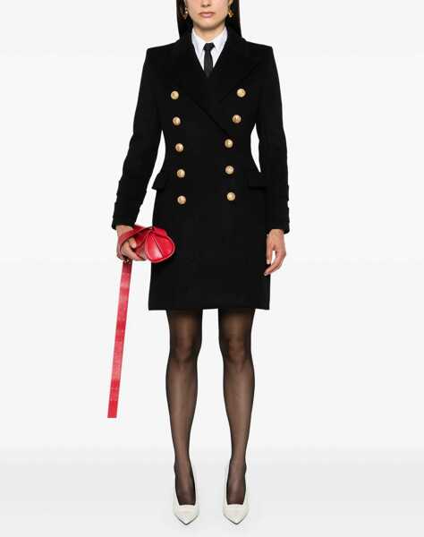 Paltoane Balmain wool and cashmere double-breasted Coat NOIR Femei (BM 18646798) 2