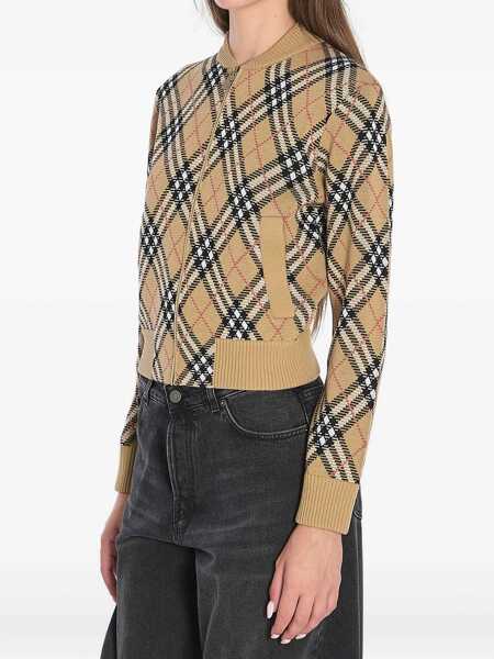 Cardigane Burberry Check Cardigan SAND/SAND IP CHECK Femei (BM 18646834) 2
