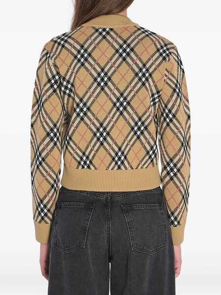 Cardigane Burberry Check Cardigan SAND/SAND IP CHECK Femei (BM 18646834) 4