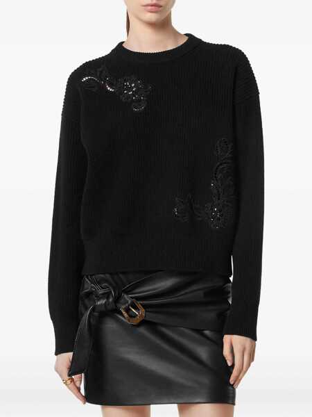 Pulovere Versace Barocco Leaf Embroidered Sweater BLACK Femei (BM 18646945) 3