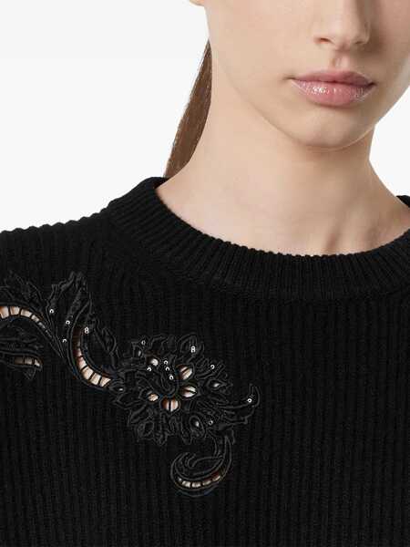 Pulovere Versace Barocco Leaf Embroidered Sweater BLACK Femei (BM 18646945) 5