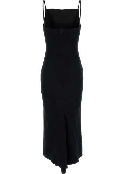 Rochii Givenchy Midi Dress with draped back BLACK Femei (BM 18646948) 2