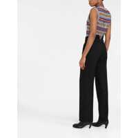 Pantaloni casual Dama - Pantaloni casual Maison Margiela Wool pleated Pants BLACK/WHITE EMBROIDERY Femei (BM 18646990) - B-mall.ro