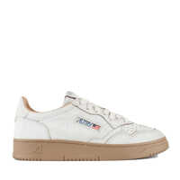 Sneakers Autry White And Tobacco Brown Scraped Effect Suede Medalist Low Sneakers Barbati