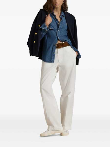 Pantaloni casual Ralph Lauren Straight leg trousers White Femei (BM 18649488) 2