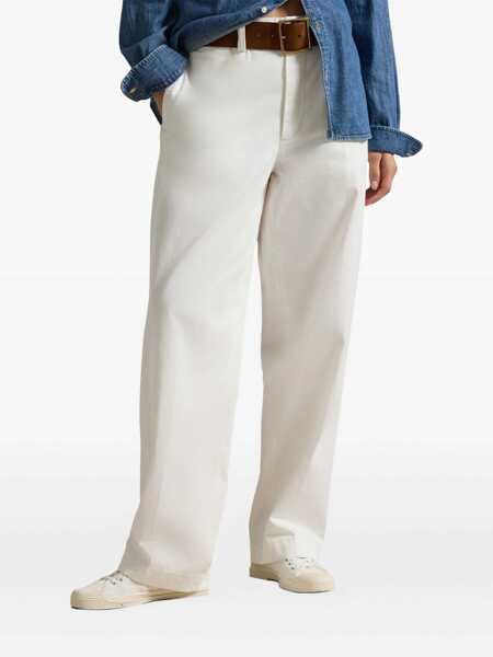 Pantaloni casual Ralph Lauren Straight leg trousers White Femei (BM 18649488) 3