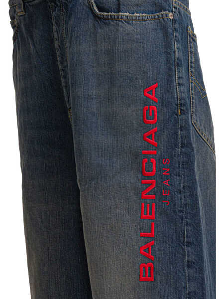 Blugi drepti Balenciaga Jeans Patched Molleton Blue Barbati (BM 18649551) 4