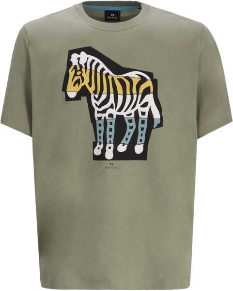 Tricouri Paul Smith Zebra Cutout T-Shirt GREEN Barbati (BM 18649615) 2