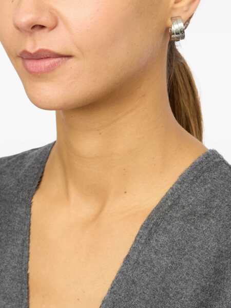 Cercei MM6 Maison Margiela Hoop Earrings SILVER Femei (BM 18649630) 2