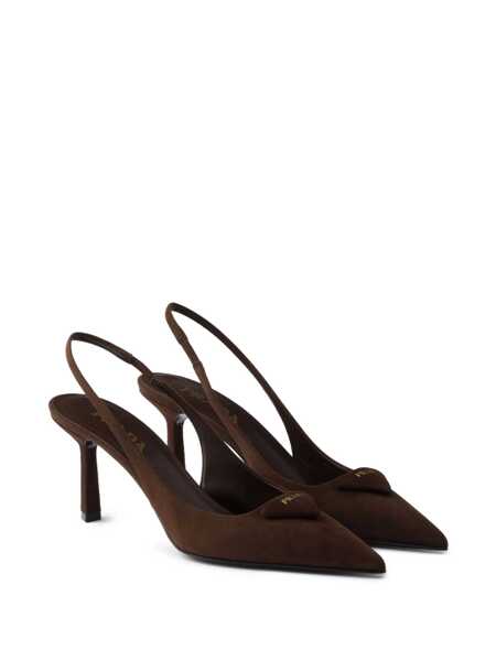 Pantofi cu toc Prada Prada Suede Slingback Pumps BROWN Femei (BM 18650238) 2