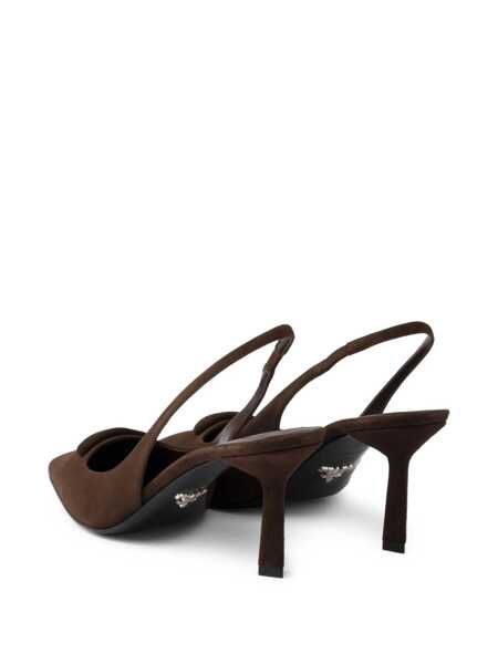 Pantofi cu toc Prada Prada Suede Slingback Pumps BROWN Femei (BM 18650238) 3