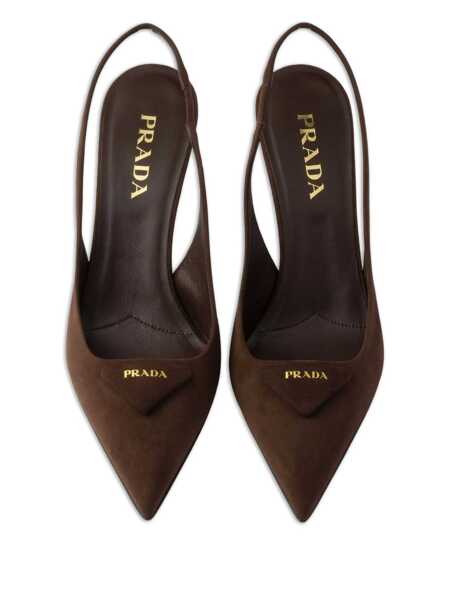 Pantofi cu toc Prada Prada Suede Slingback Pumps BROWN Femei (BM 18650238) 4