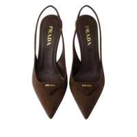 Pantofi cu toc Prada Dama - Pantofi cu toc Prada Prada Suede Slingback Pumps BROWN Femei (BM 18650238) - B-mall.ro