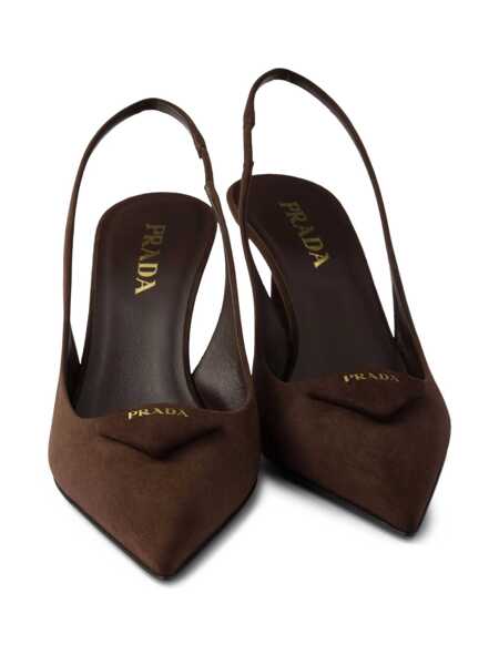 Pantofi cu toc Prada Prada Suede Slingback Pumps BROWN Femei (BM 18650238) 5