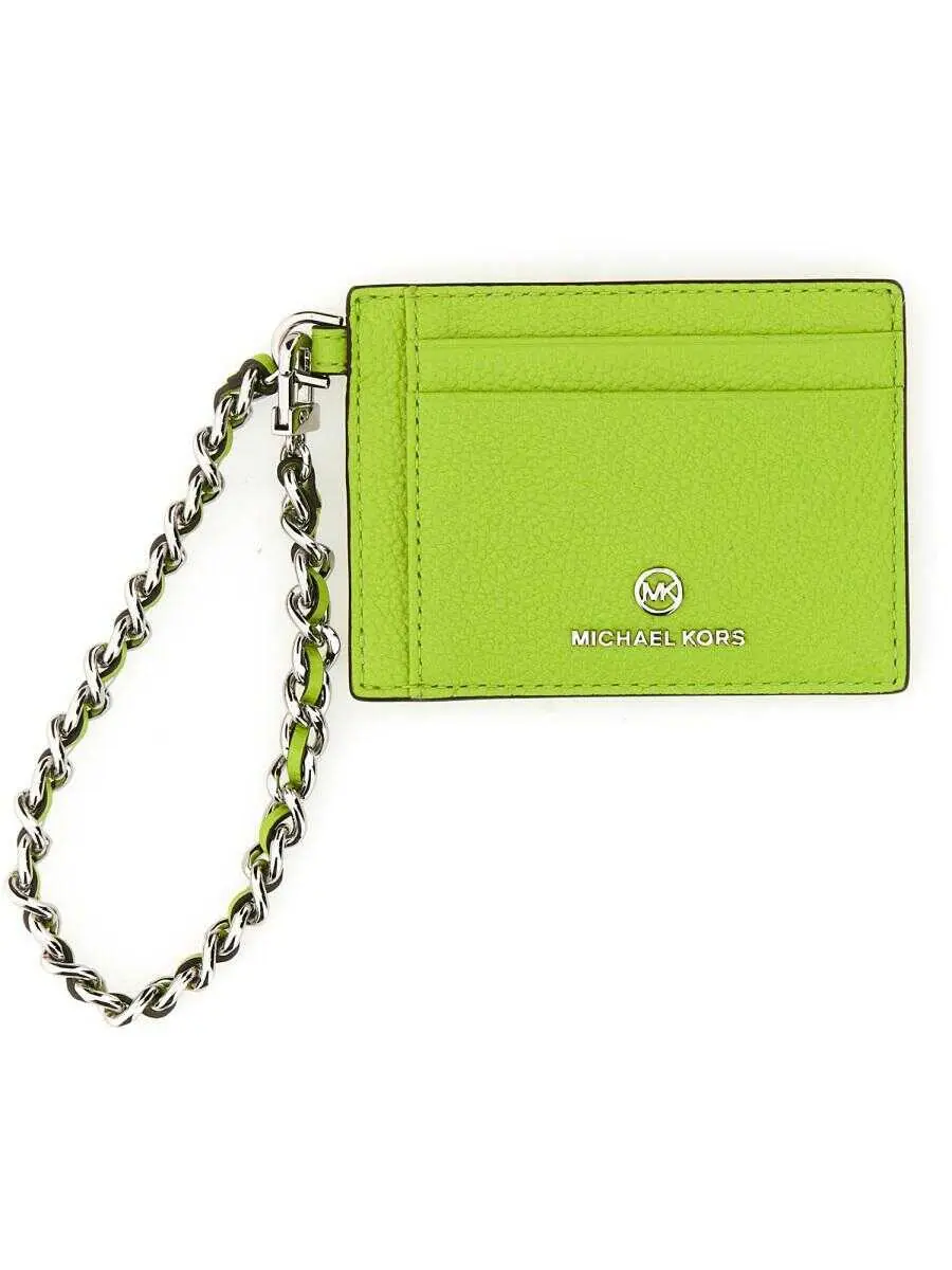 Portofele Michael Kors Michael Kors Leather Card Holder GREEN Femei (BM 18650313) 1