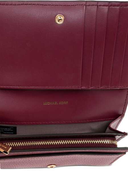 Portofele Michael Kors Michael Kors Leather Wallet Red Femei (BM 18650319) 5