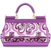 Genti de mana Dolce & Gabbana Dama - Genti de mana Dolce & Gabbana Dolce & Gabbana Small Sicily Leather Handbag PURPLE Femei (BM 18650520) - B-mall.ro
