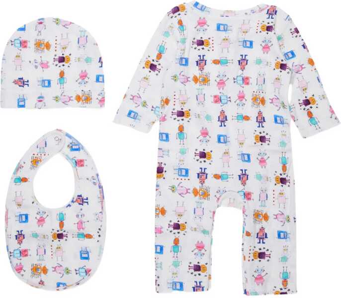 Costume Marni Romper Kit With Bib And Hat WHITE Baieti (BM 18650923) 2