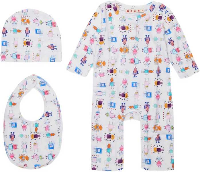 Costume Marni Romper Kit With Bib And Hat WHITE Baieti (BM 18650923) 1