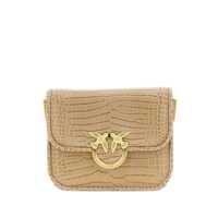 Genti de umar Pinko Beige Leather Crossbody Bag Femei