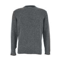 Pulovere Kangra Grey Crew Neck Sweater In Wool Man