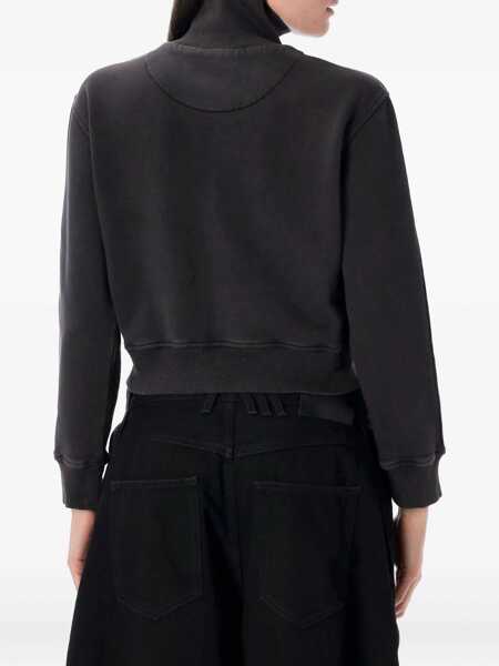 Pulovere THE ATTICO The Attico Zip-Up Cropped Sweatshirt FADED BLACK Femei (BM 18653784) 2