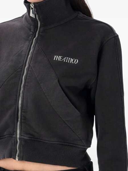 Pulovere THE ATTICO The Attico Zip-Up Cropped Sweatshirt FADED BLACK Femei (BM 18653784) 3