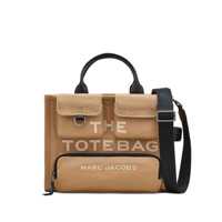 Genti de mana 'The Medium Cargo Tote' Beige Handbag With Two Cargo Pockets On The Front And Logo Lettering In Cotton Woman Femei