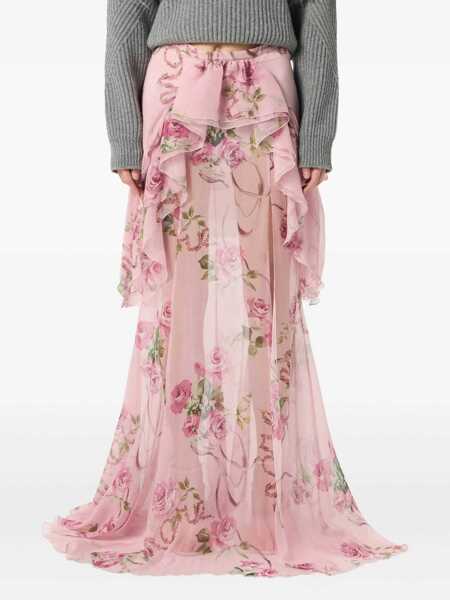 Fuste Blumarine Blumarine Pink Silk Skirt ROSA/MAUVE ORCHID Femei (BM 18655230) 2