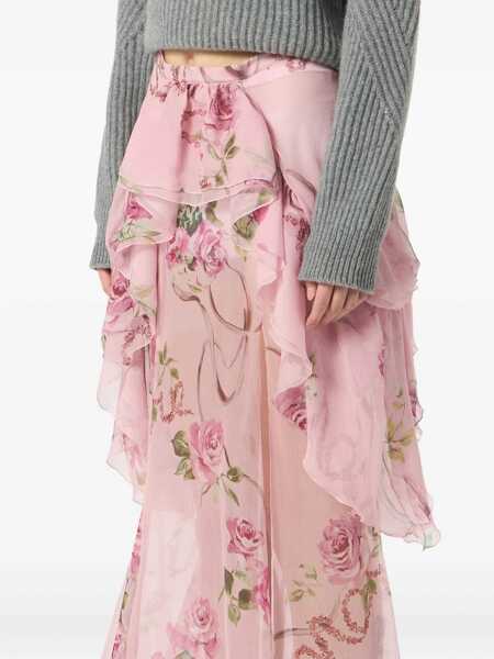Fuste Blumarine Blumarine Pink Silk Skirt ROSA/MAUVE ORCHID Femei (BM 18655230) 4