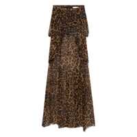 Fuste Blumarine Brown Silk Skirt Femei