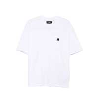 Tricouri White Crewneck T-Shirt With Logo Embossed On Front In Cotton Man Barbati