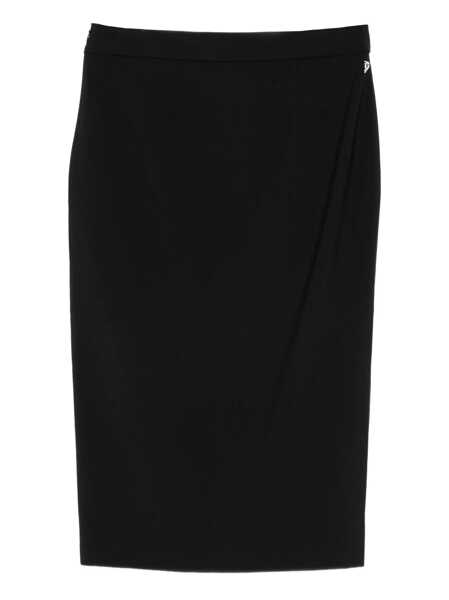 Fuste Dondup Dondup Black Midi Skirt With Side Slit Black Femei (BM 18656352) 2