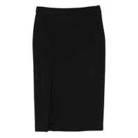 Fuste Dondup Black Midi Skirt With Side Slit Femei
