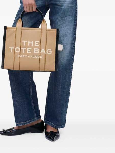 Genti de mana Marc Jacobs The Medium Tote Bag Beige Handbag With Logo In Leather Woman Beige Femei (BM 18656580) 3