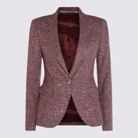 Sacouri Tagliatore Bordeaux Wool Blazer Femei