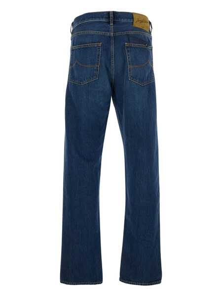 Blugi Jacob Cohen Sean Blue Five-Pocket Jeans With Logo Patch On The Back In Denim Man BLUE Barbati (BM 18656868) 2