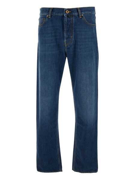 Blugi Jacob Cohen Sean Blue Five-Pocket Jeans With Logo Patch On The Back In Denim Man BLUE Barbati (BM 18656868) 1